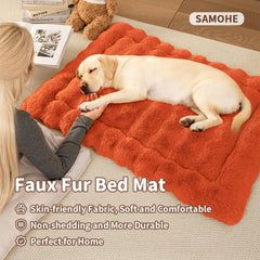 SOMAHE cat bed orange side view shows compact, roomy 35x27-inch bed for lounging.
