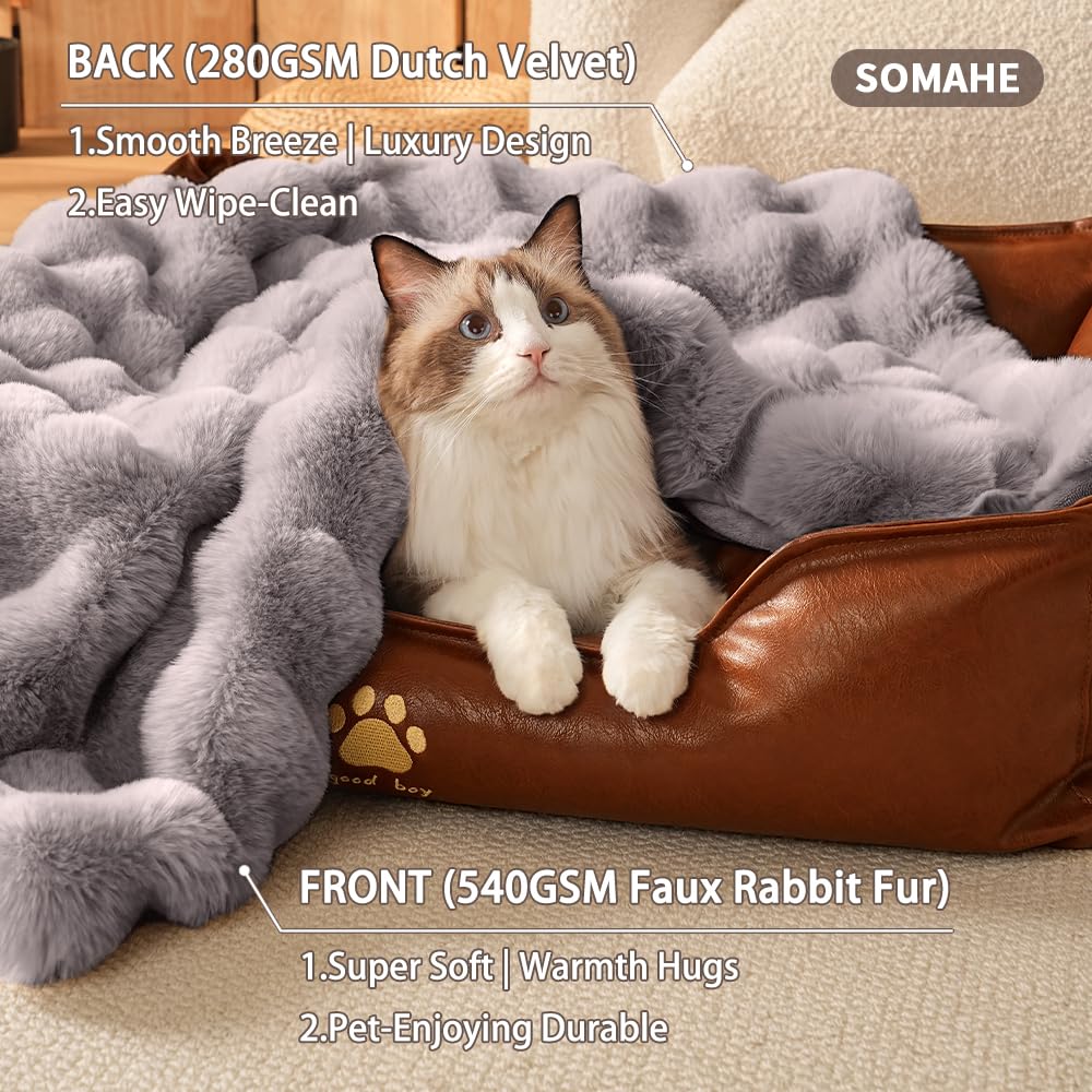 SOMAHE cat blanket easy-care machine washable for simple cleaning.