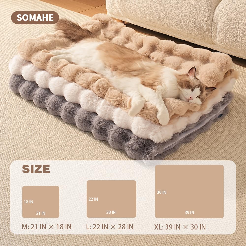 SOMAHE dog blanket 28x22in coffee on sofa shows couch protection