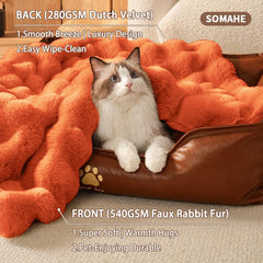 SOMAHE dog blanket on couch protects furniture from fur