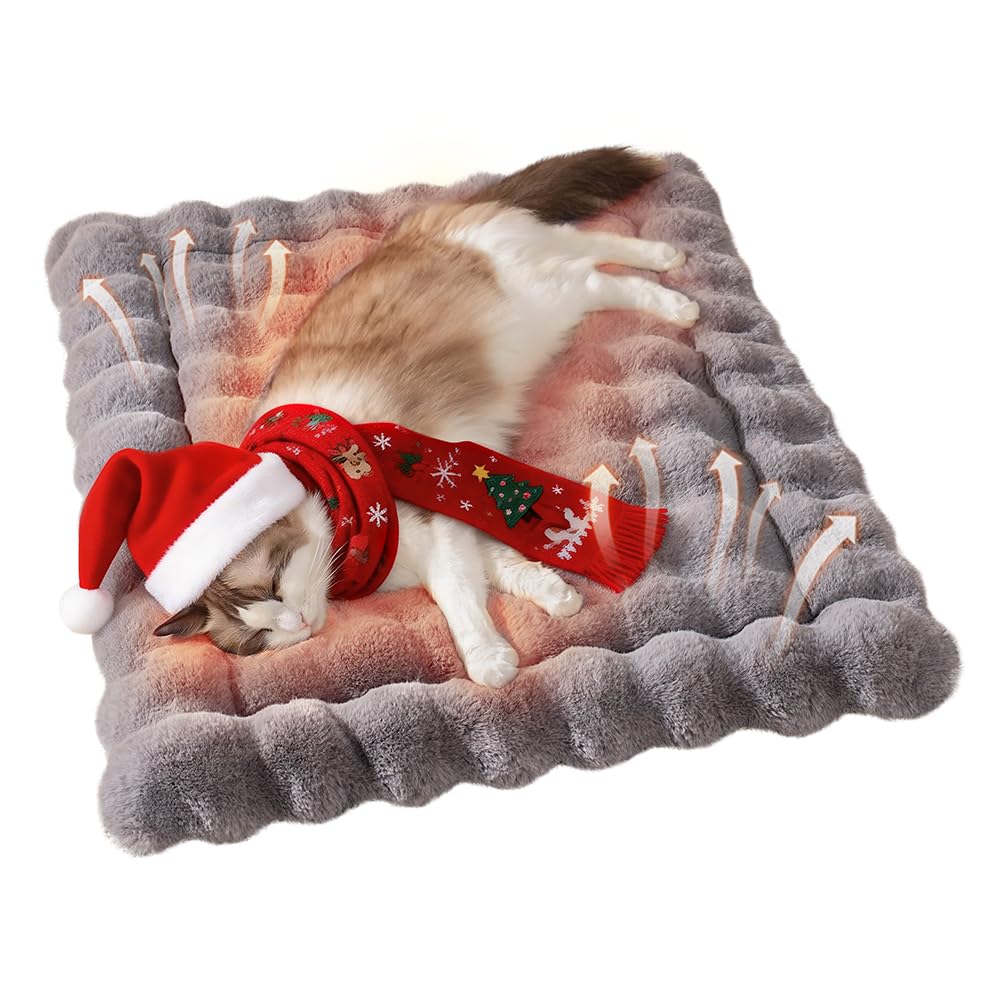 SOMAHE plush rabbit fur bed – top view highlighting cozy comfort for indoor pets.