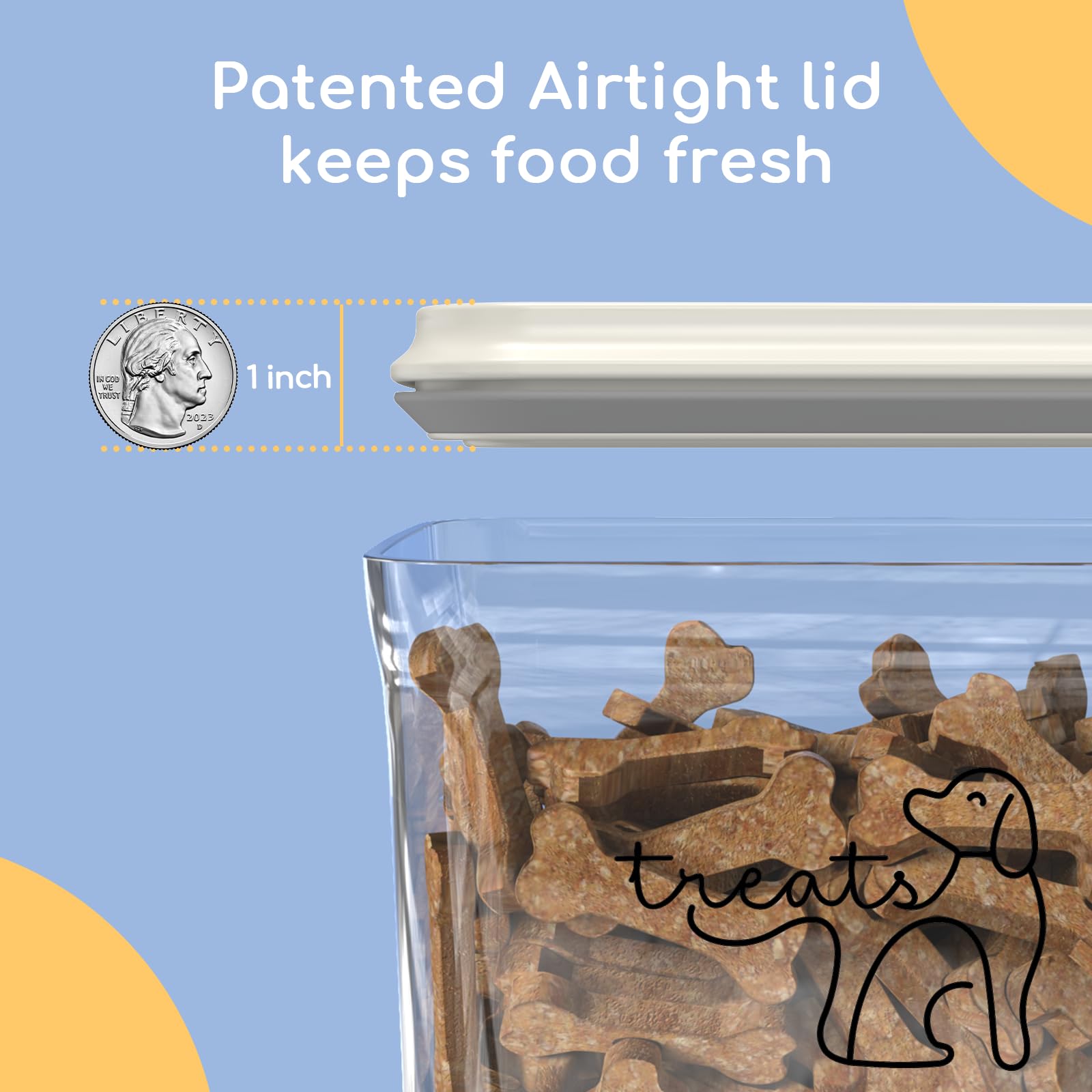 Somkaco airtight lid closeup shows strong seal for freshness.