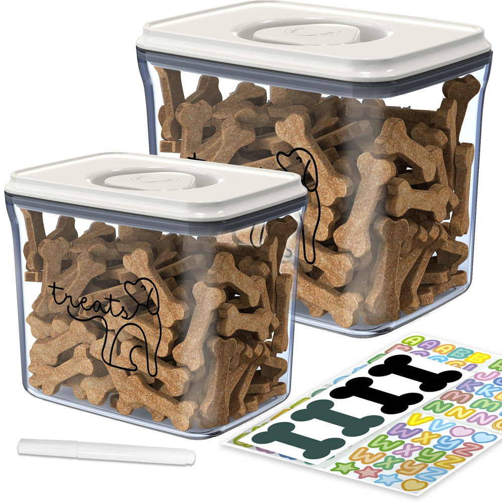 Somkaco small 25oz dog treat container with clear view for quick selection.