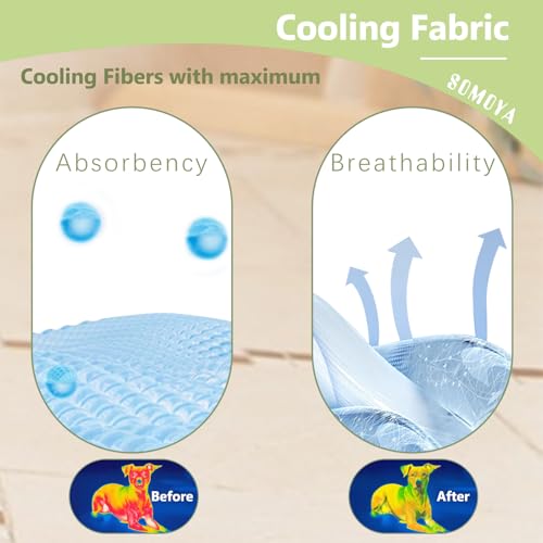 SOMOYA Cooling Pad close-up shows non-toxic eco-friendly material for safe lounging.