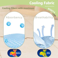 SOMOYA Cooling Pad close-up shows non-toxic eco-friendly material for safe lounging.
