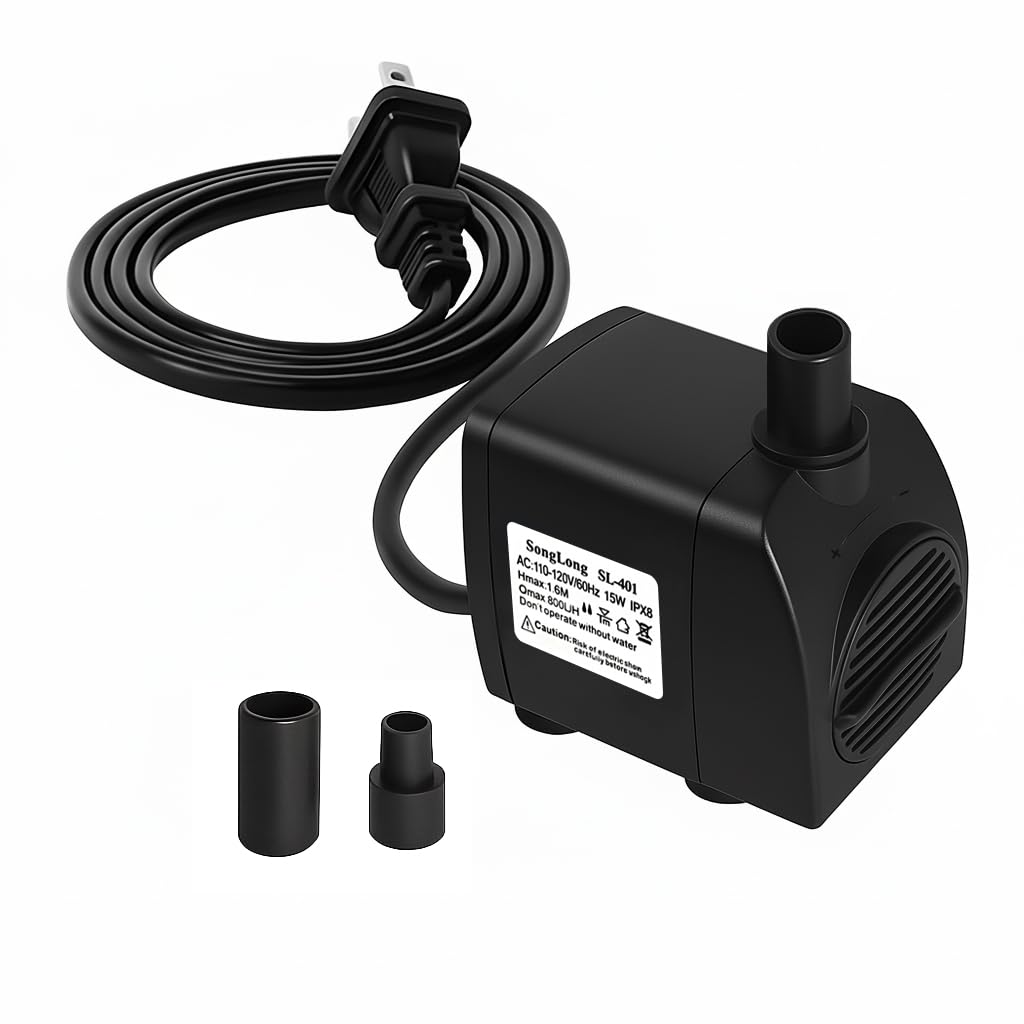 SongLong submersible pump side view highlights compact design for reliable fountains.