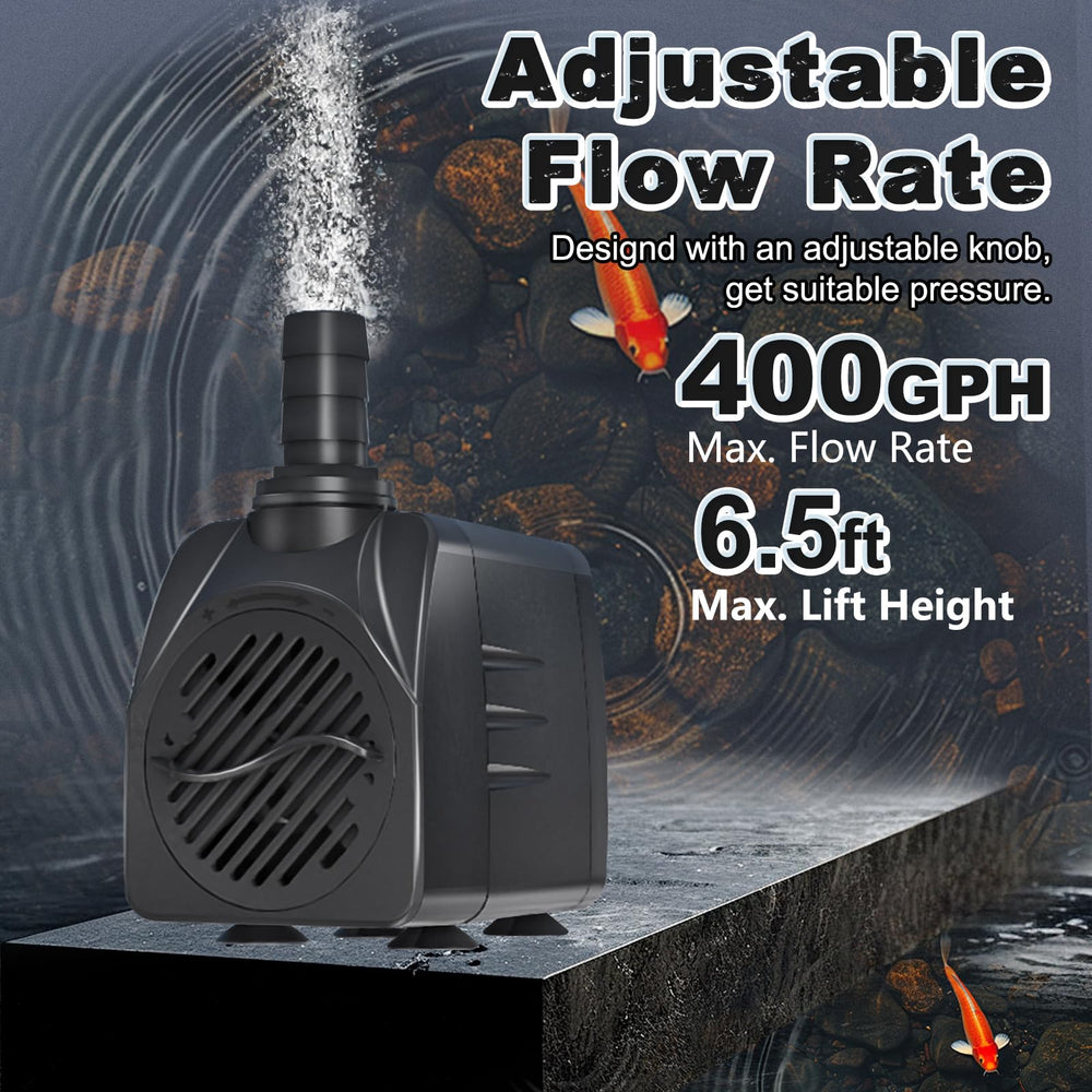 SongLong 400GPH pump operating quietly in aquarium or pond setup