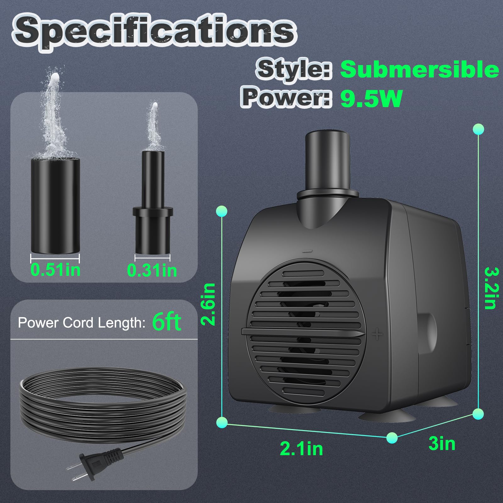 SongLong two-nozzle system offers adjustable flow for varied water effects.