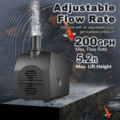 SongLong submersible pump ultra-quiet design keeps indoor water features peaceful.