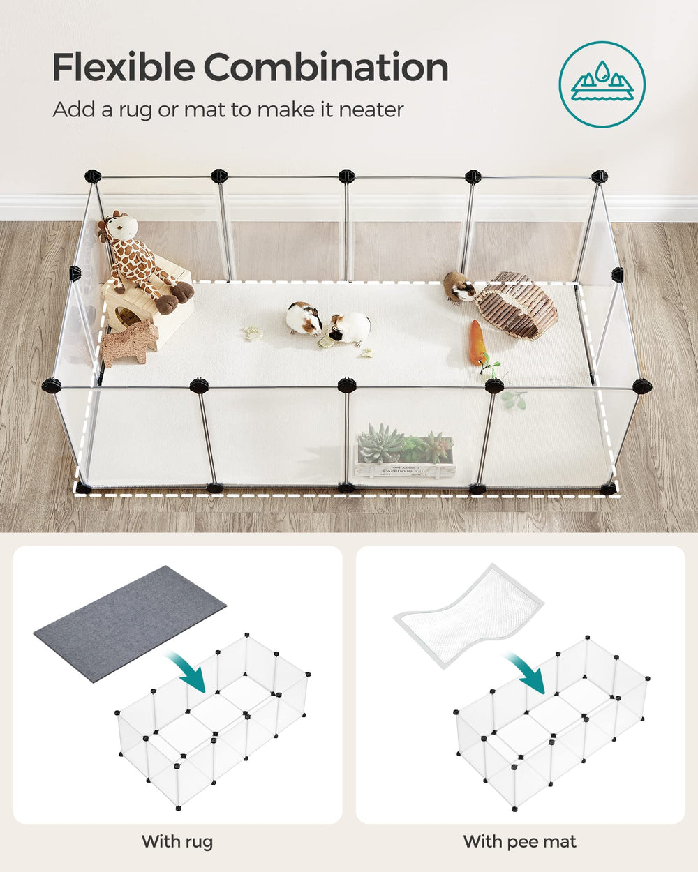 SONGMICS customizable L shape setup demonstrates flexible space fitting