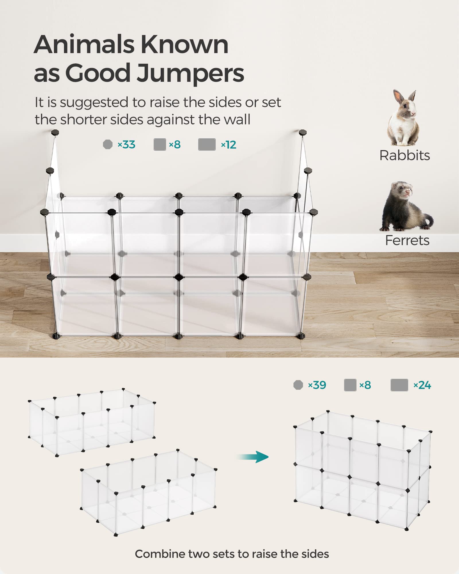SONGMICS playpen floor protection detail shows floor safe enclosure