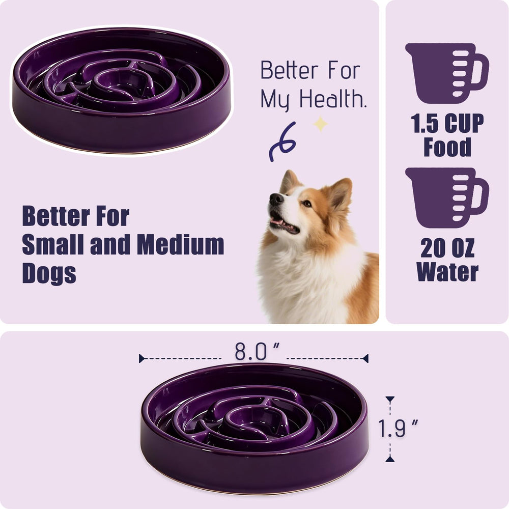 Soniuong Purple ceramic bowl inside maze promotes mindful eating during meals.
