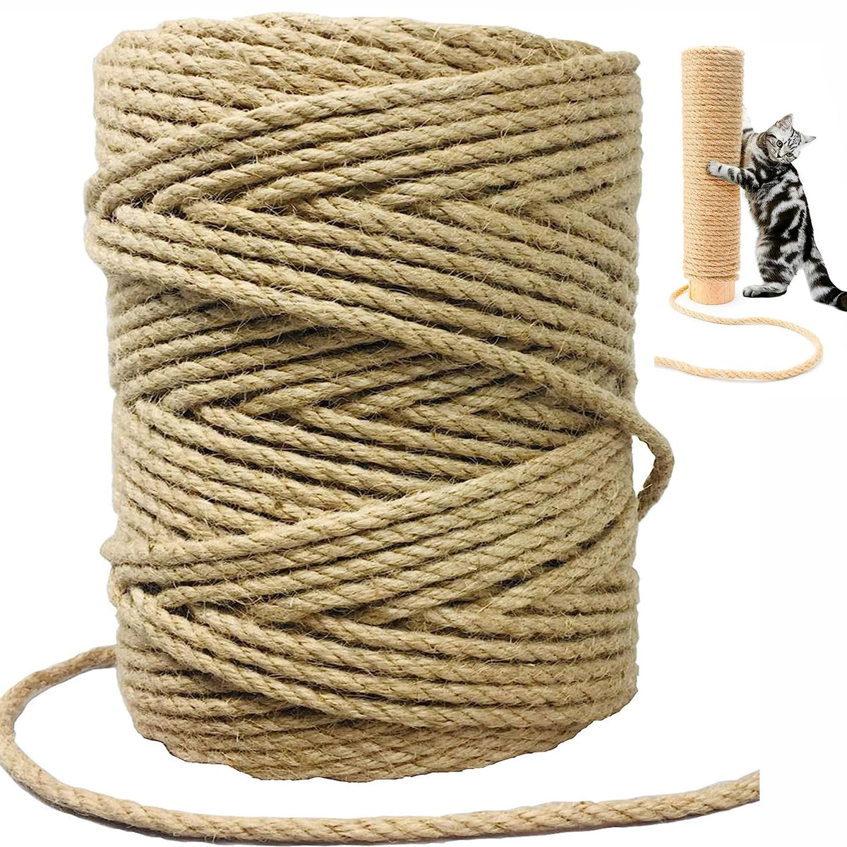 SONQUEEN sisal rope cat-scratcher coil 4mm for durable scratching surface