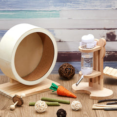 Sonwyoung wooden hamster wheel promotes quiet running and safe play.