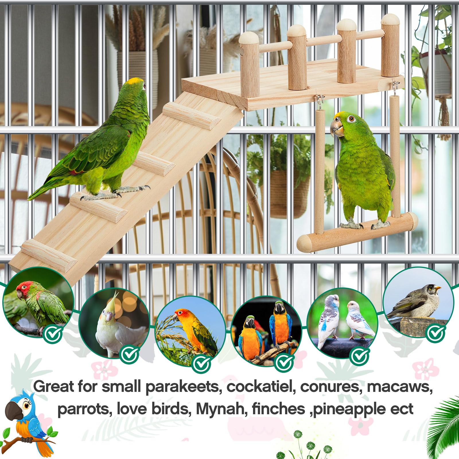 Sonwyoung parakeet-cage-accessories-installation demonstrates quick setup and space-saving design.