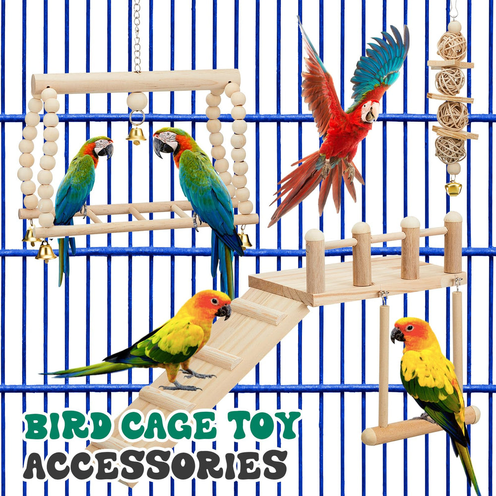 Sonwyoung safe-enrichment-bird-cage-setup emphasizes secure materials and engaging play.