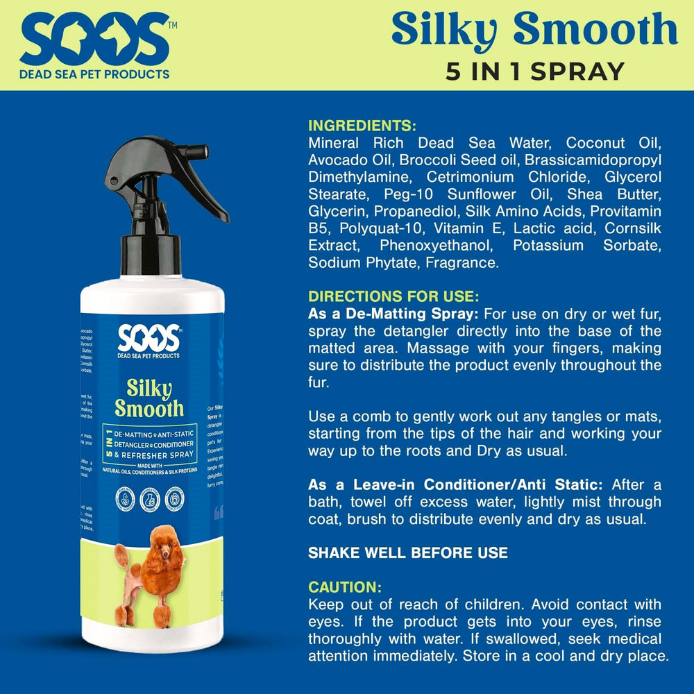 SOOS Pet Silky Smooth refreshed fragrance after use supports pleasant pet first impression.