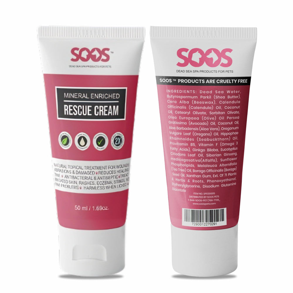 SOOS Rescue Cream application closeup demonstrates easy topical use for pets.