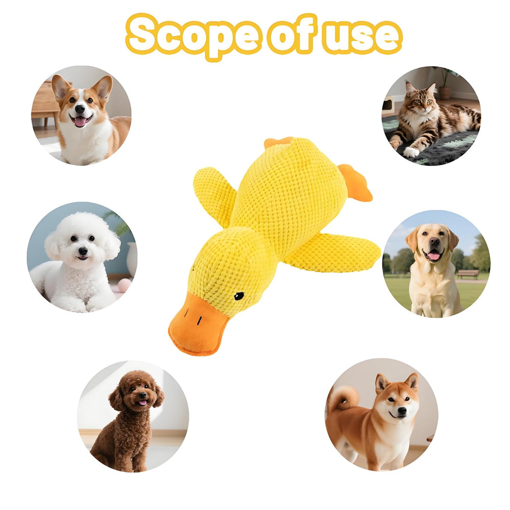 Soothing Quack Duck Toy head detail with reinforced stitching for safety.