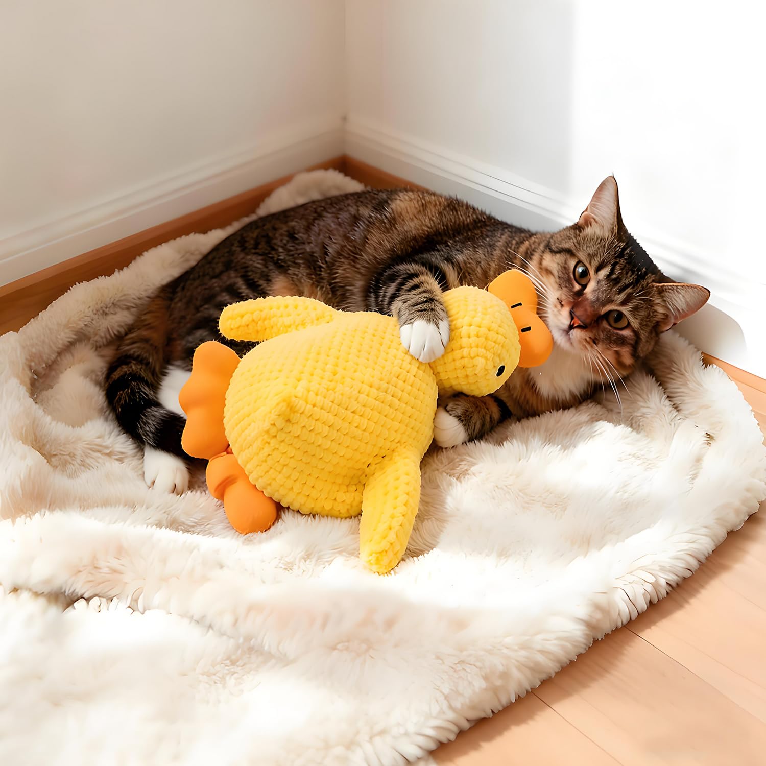 Soothing Quack Duck Toy yellow color highlights cheerful, easy-to-find companion.