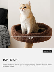 Sopapets cat-tree sisal scratching post supports healthy claws for daily scratching.