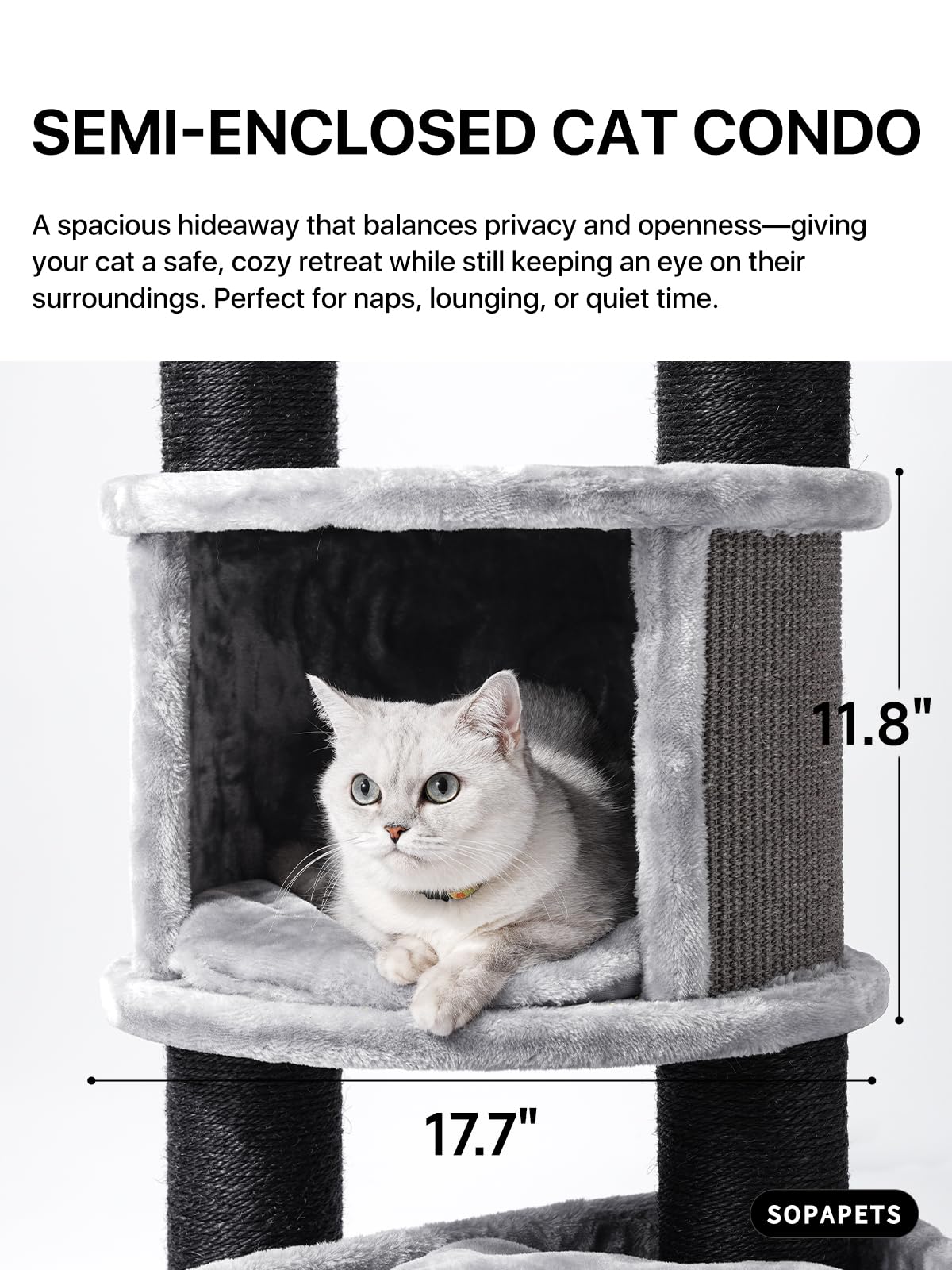 Sopapets extra-large cat tree oversized components include bigger platforms and condo.