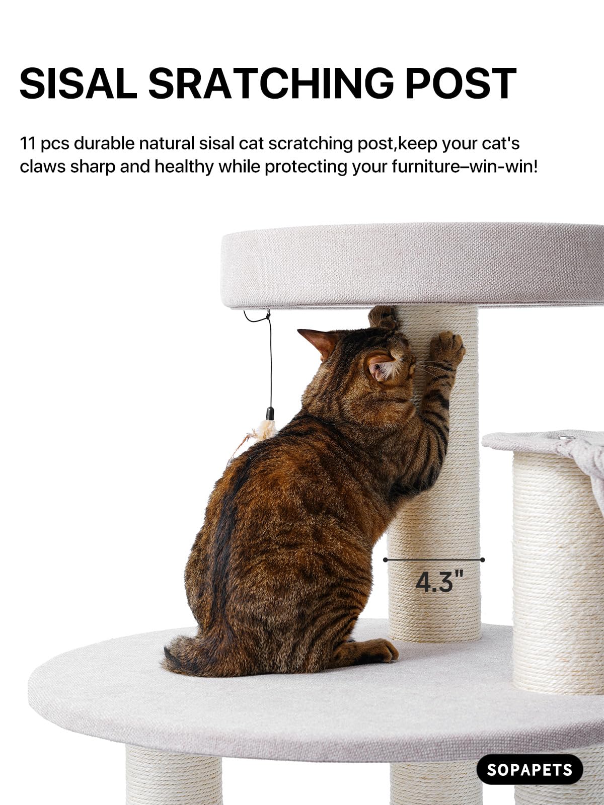 Sopapets professional assembly tools simplify setup of the cat tree.