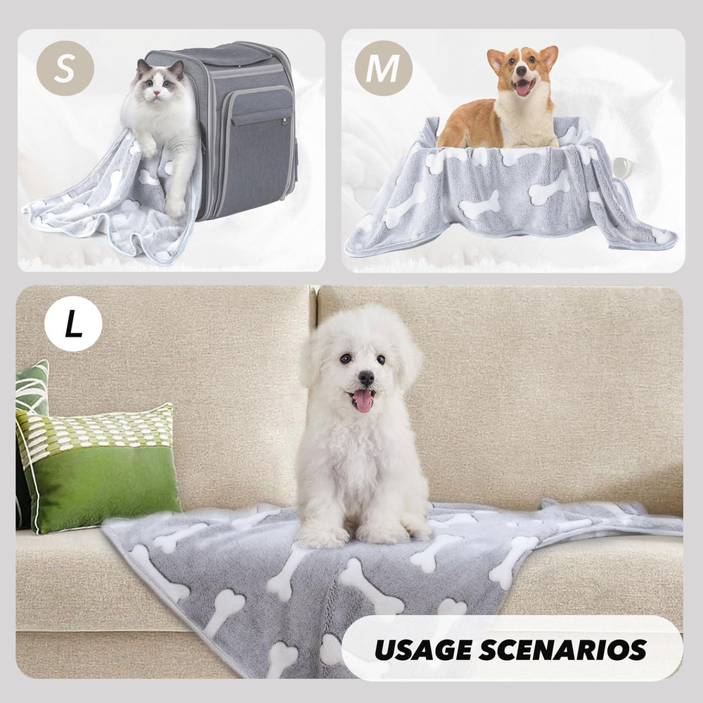 SORKUT gray pet blanket plush fleece for couch lounging.