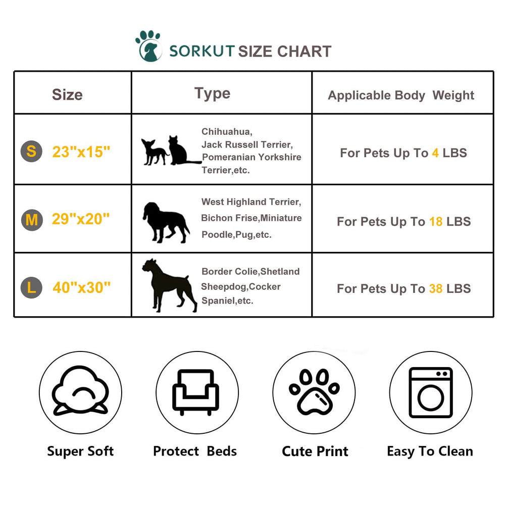 SORKUT machine-washable dog blanket suitable for quick cleaning