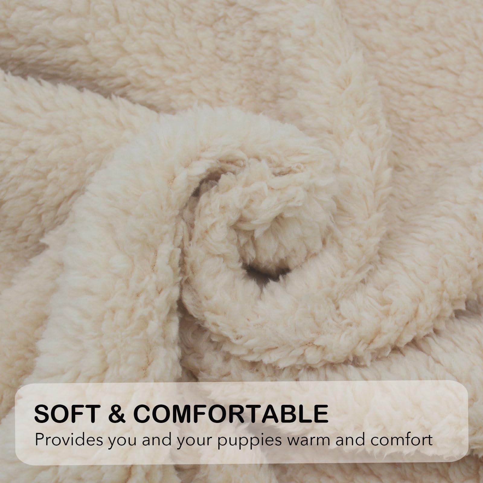 SORKUT puppy blanket plush sherpa closeup shows luxurious warmth.