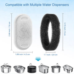 SORON cat fountain filter fits 3L/108oz fountains for healthier hydration.