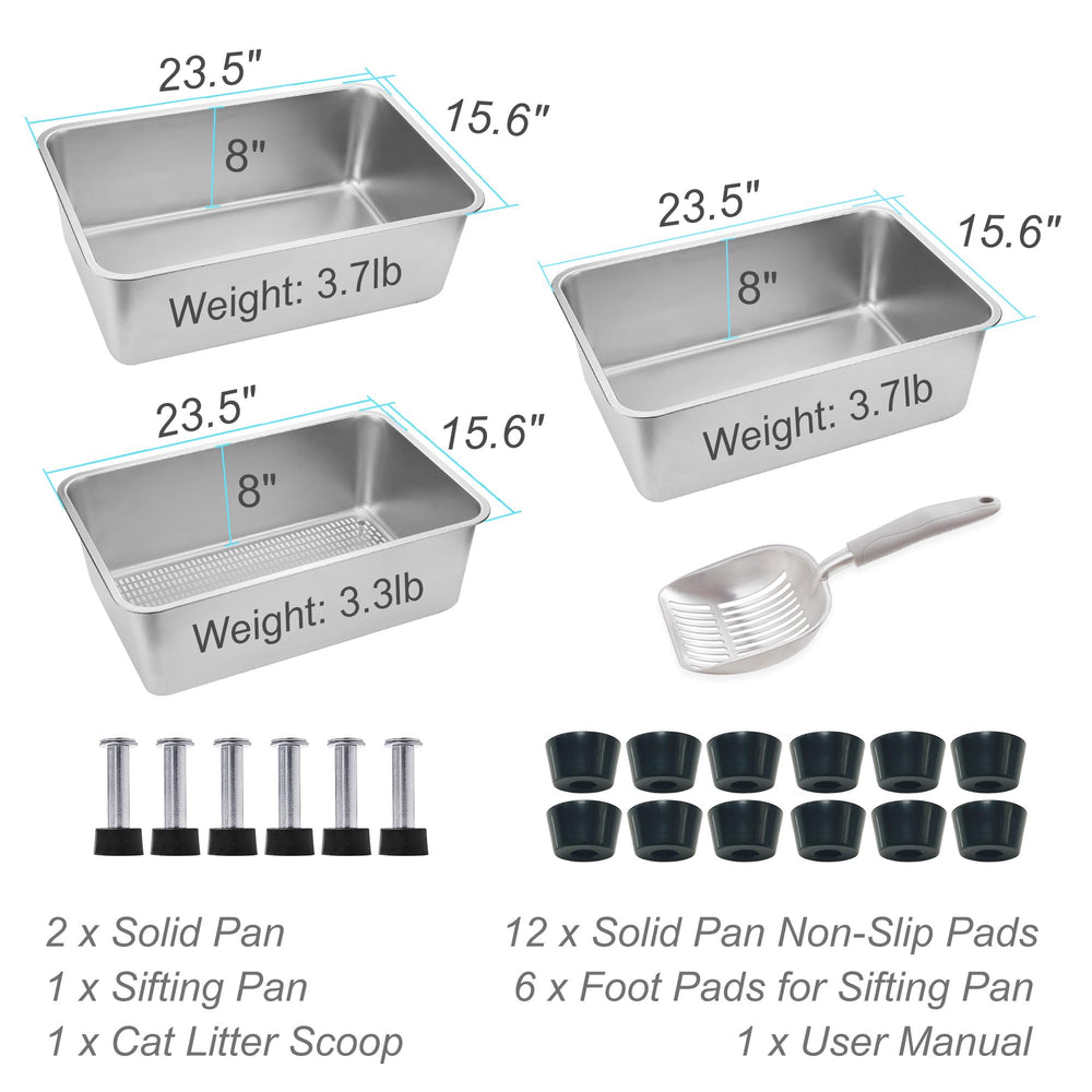 Sorstrem 8-inch sifting cat litter box top view with clearly visible sifting pan