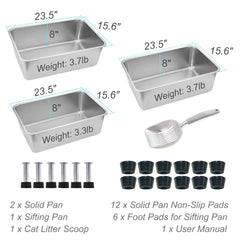 Sorstrem 8-inch sifting cat litter box top view with clearly visible sifting pan
