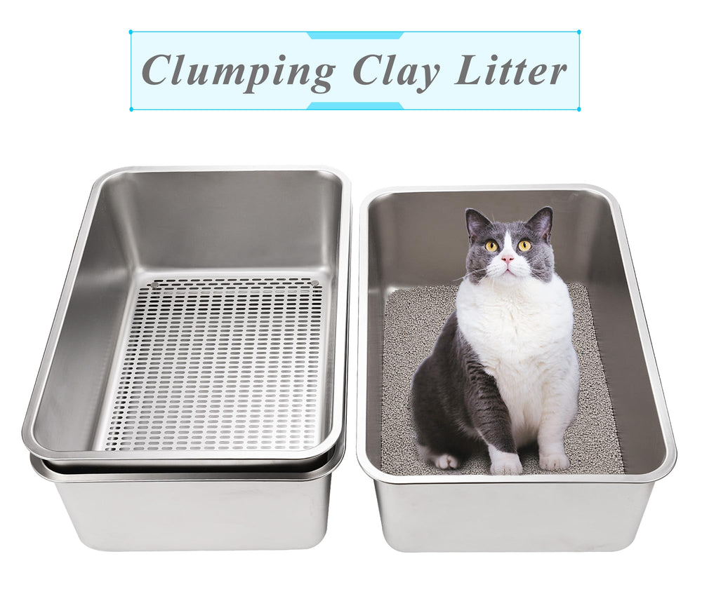 Sorstrem sifting pan in-use demonstrating easy separation of waste from litter