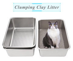Sorstrem sifting pan in-use demonstrating easy separation of waste from litter