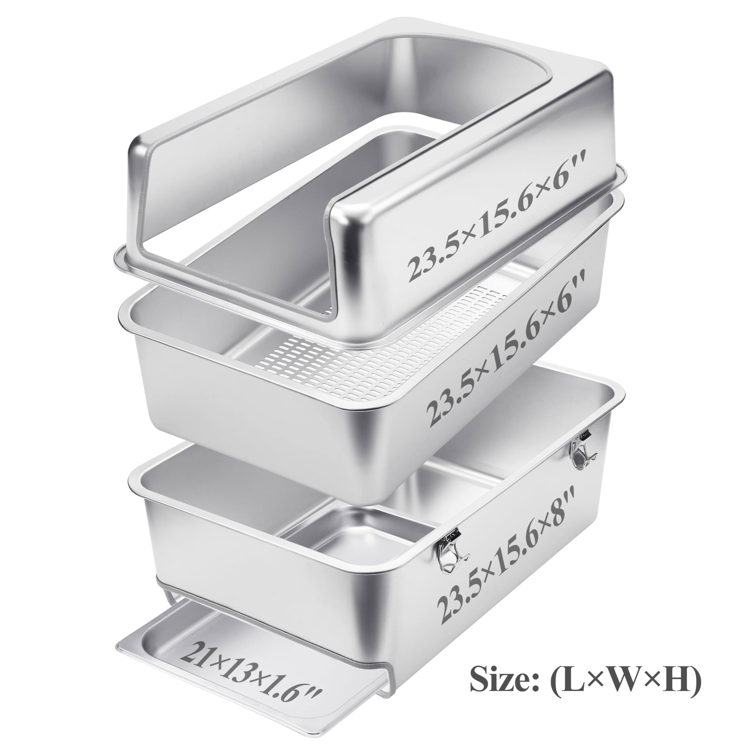 Sorstrem sifting bottom tray demonstrates simple waste disposal workflow.