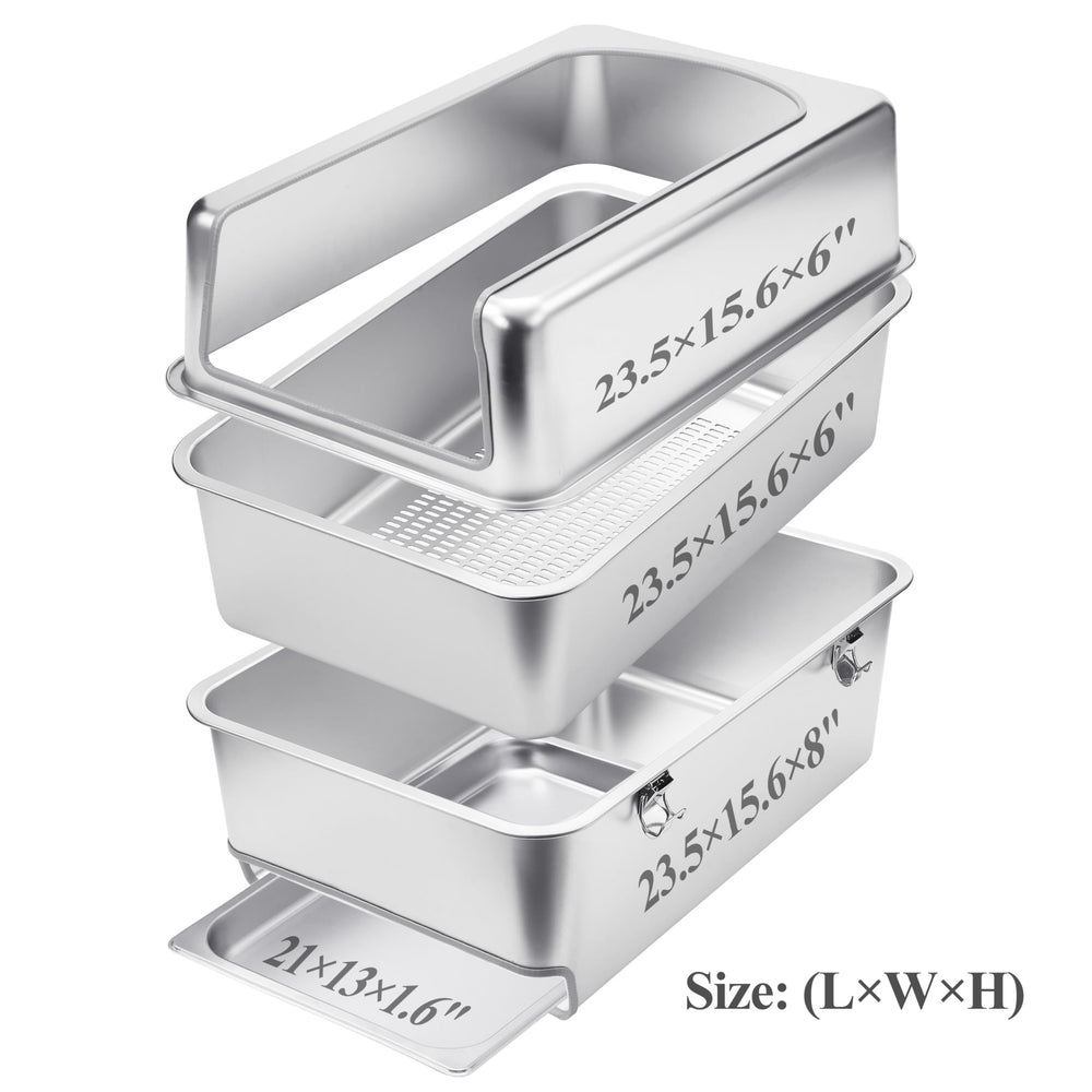 Sorstrem sifting bottom tray demonstrates simple waste disposal workflow.