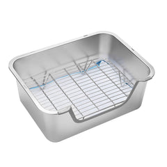 Sorstrem stainless steel sifting litter box rabbit top view highlights large grid for efficient waste separation