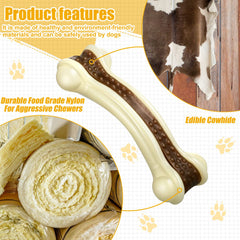Sosation beef-flavor-infused bone boosts dog interest during chewing sessions.