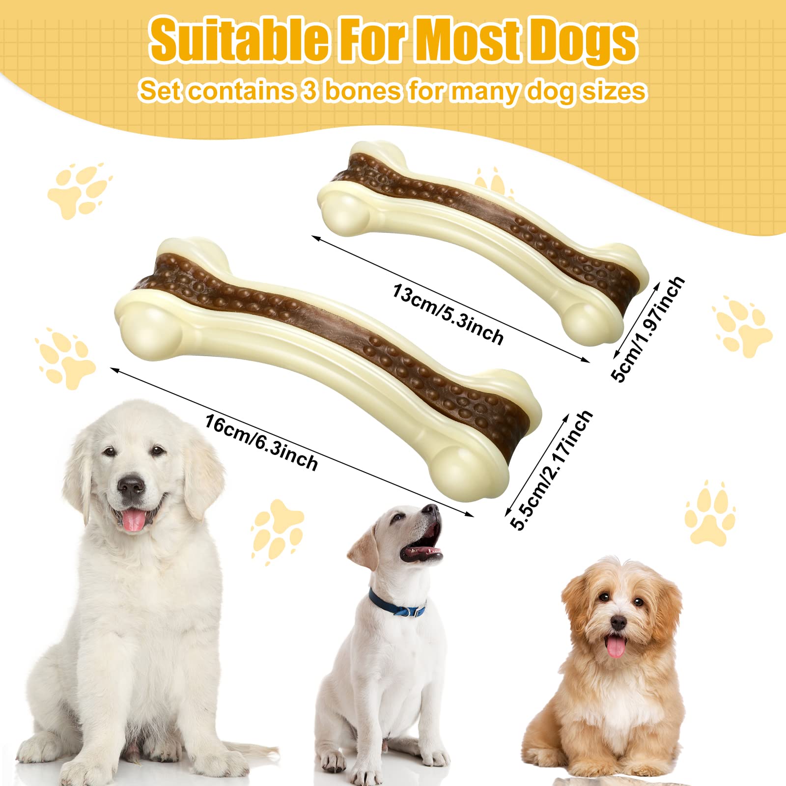 Sosation 3-pack chew toys medium bone encourages focused chewing and dental care.
