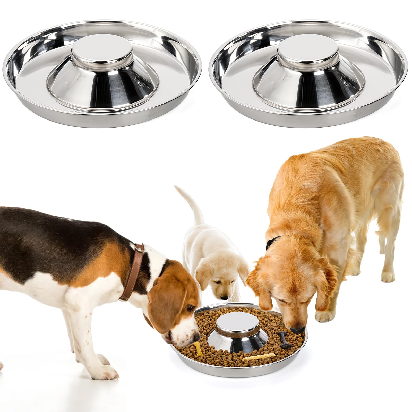 SOUJOY 2Pack bowls set for growing puppies with ample feeding space