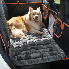 Soulbond backseat pet bed mat quilted square design adds extra comfort on road trips