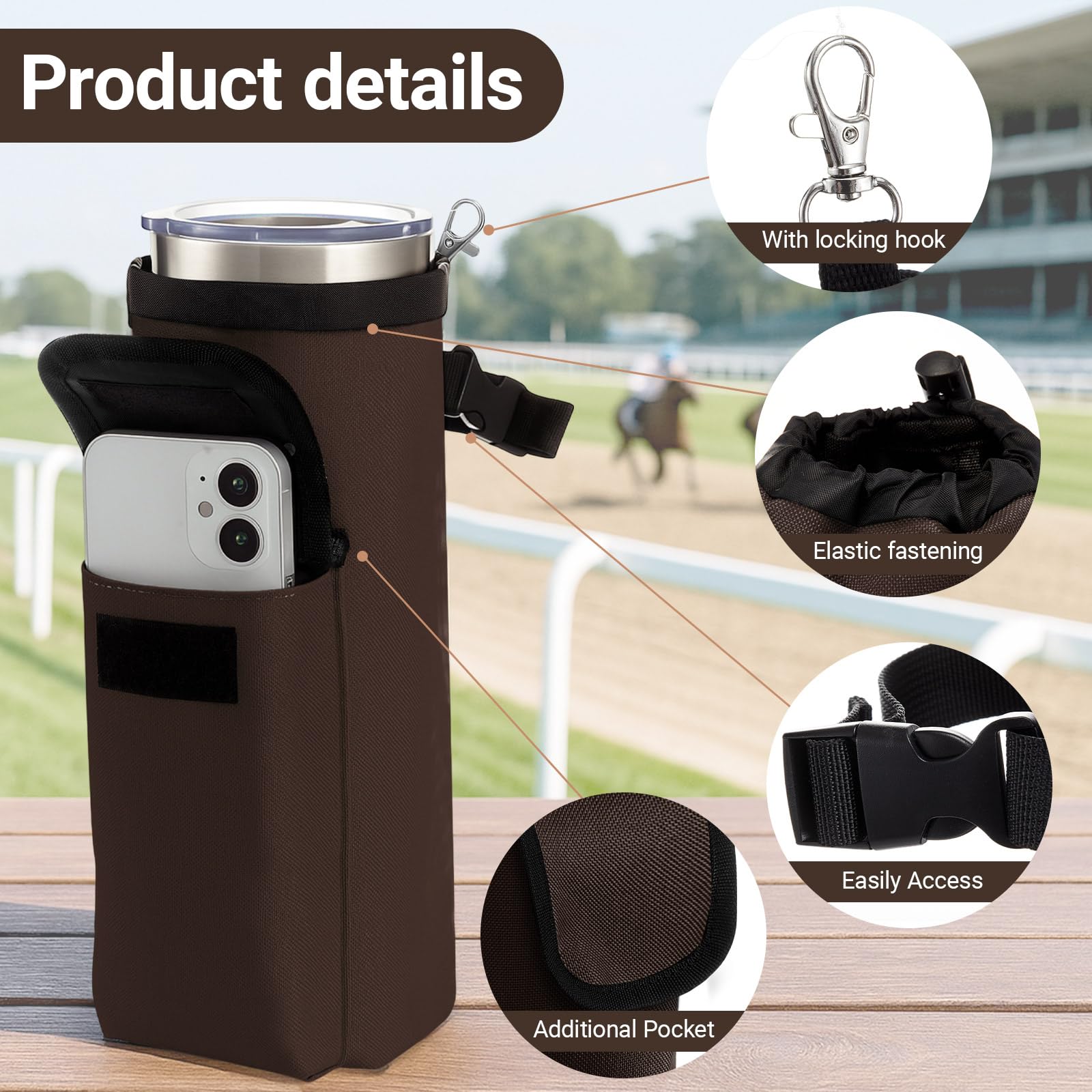 Soulchen Saddle Water Bottle Holder pocket-visibility shows secure bottle storage during trail rides