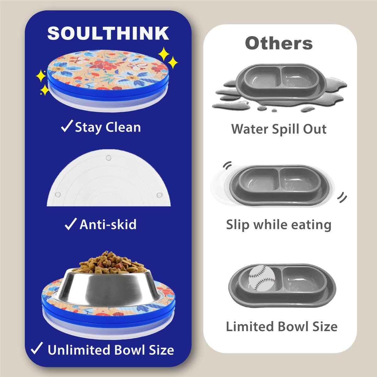 SoulThink ant proof bowl tray outdoor use supports clean, ant-free feeding outside.