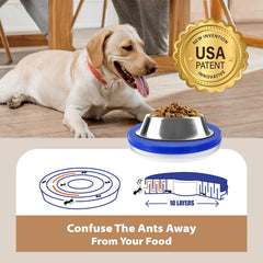 SoulThink Ant Proof Bowl Tray under-pet-dish shows anti-intrusion under bowls.