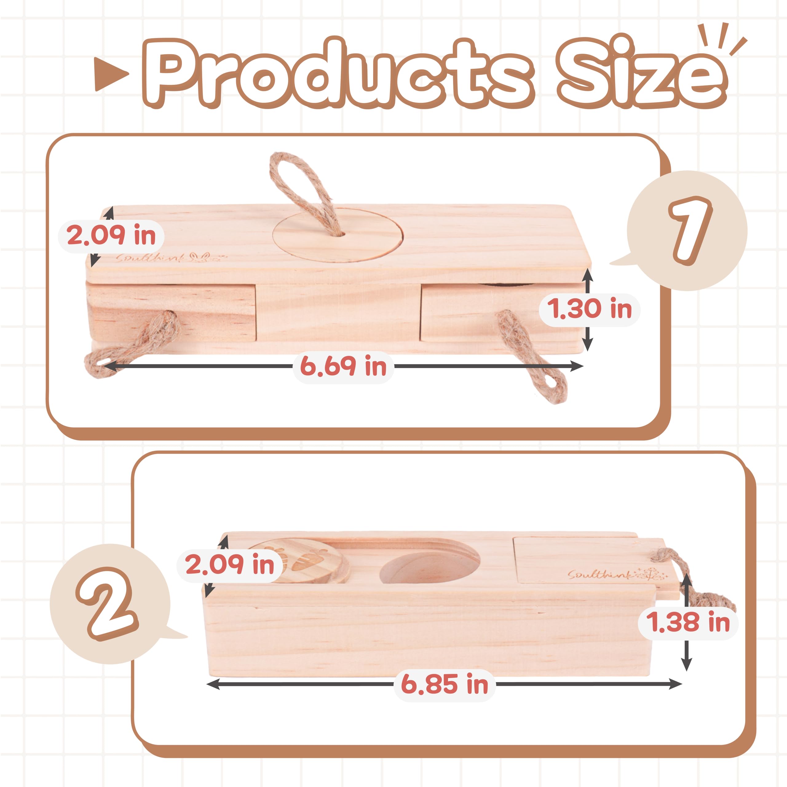 SoulThink durable-pinewood construction ensures long-lasting safe play for small pets.