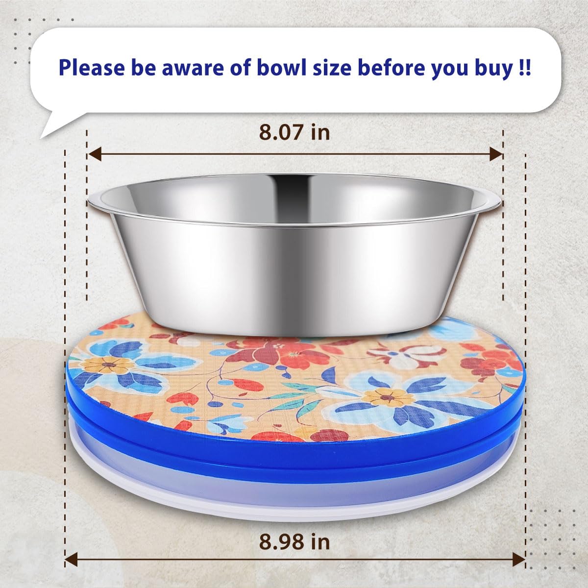 SoulThink orchid motif detail reinforces safety and care in pet feeding.