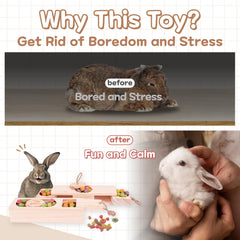 SoulThink wooden rabbit chew toy dental wear supports gentle teeth trimming and healthy chewing.