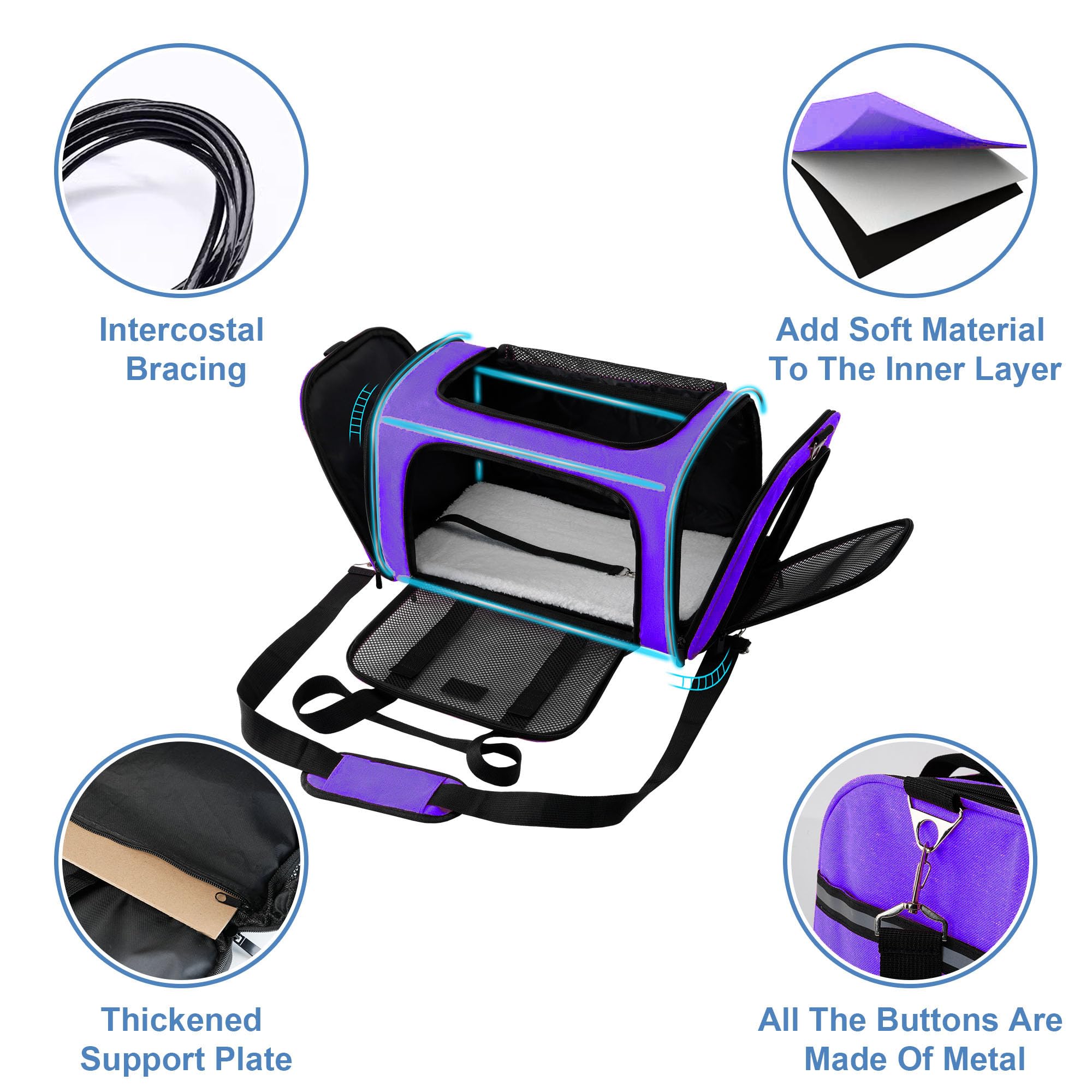 Soundy carrier sits under-seat design supports convenient air travel and car use.