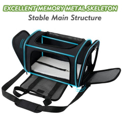 Soundy dog carrier side view demonstrates strong structure and easy shoulder carry